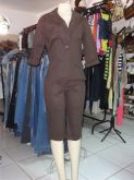 Conjunto blusa calça curta marrom Swani tam. G